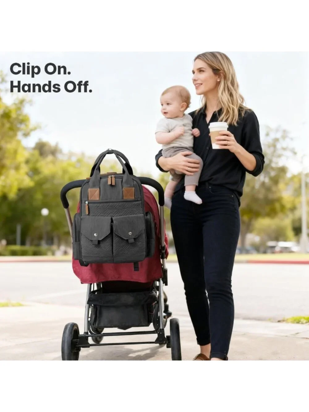 Stylish Large Diaper Bag Backpack with Changing Pad, Waterproof, 4 Insulated